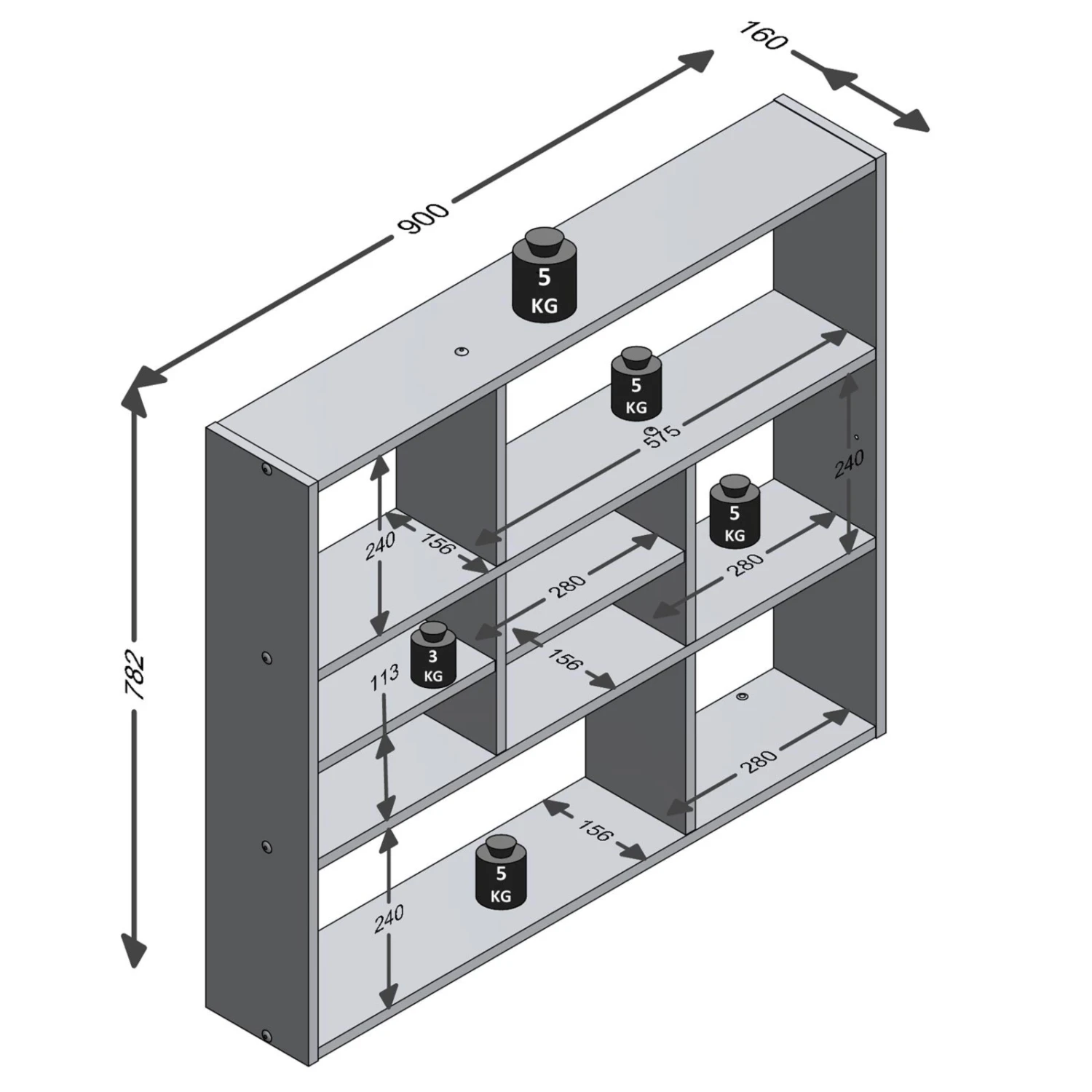 Wandregal - Artisan Eiche - weiß - 90 cm breit 2 Wandregal - Artisan Eiche - weiß - 90 cm breit – Bild 2