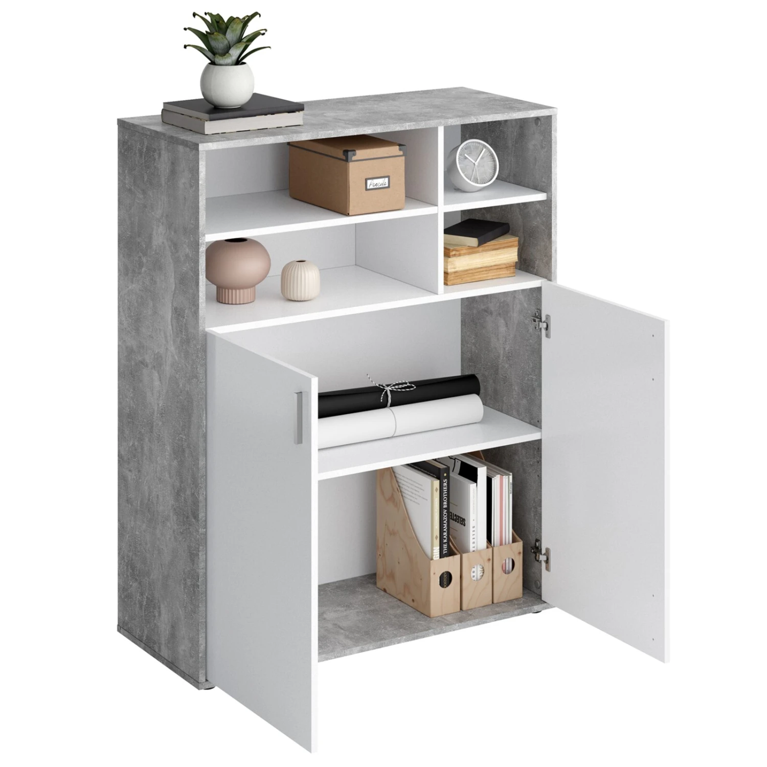 Kommode - Beton-weiß - 95 cm 2 Kommode - Beton-weiß - 95 cm – Bild 2