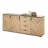 Sideboard - Bartex Eiche-grau - 4 Schubkästen - 185 cm