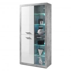 Vitrine - Beton-Optik - weiß glänzend - mit Beleuchtung 7 Vitrine - Beton-Optik - weiß glänzend - mit Beleuchtung -Esszimmer Verkaufsgeschäft 0153010100 09 1600Wx1600H