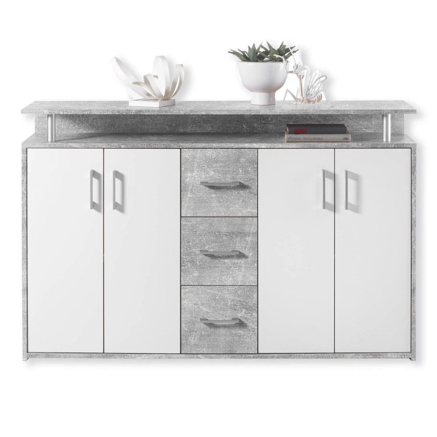 Sideboard - Beton-weiß - 139 cm 1 Sideboard - Beton-weiß - 139 cm