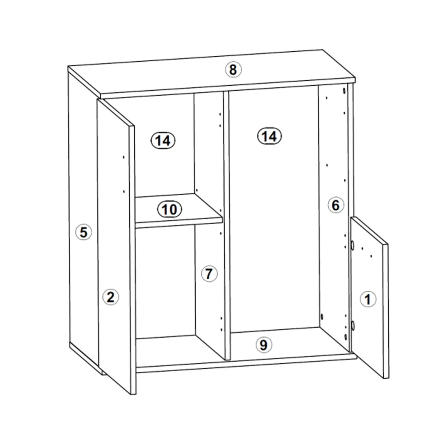 Kommode - weiß-Beton-Optik - 80 cm breit 2 Kommode - weiß-Beton-Optik - 80 cm breit – Bild 2