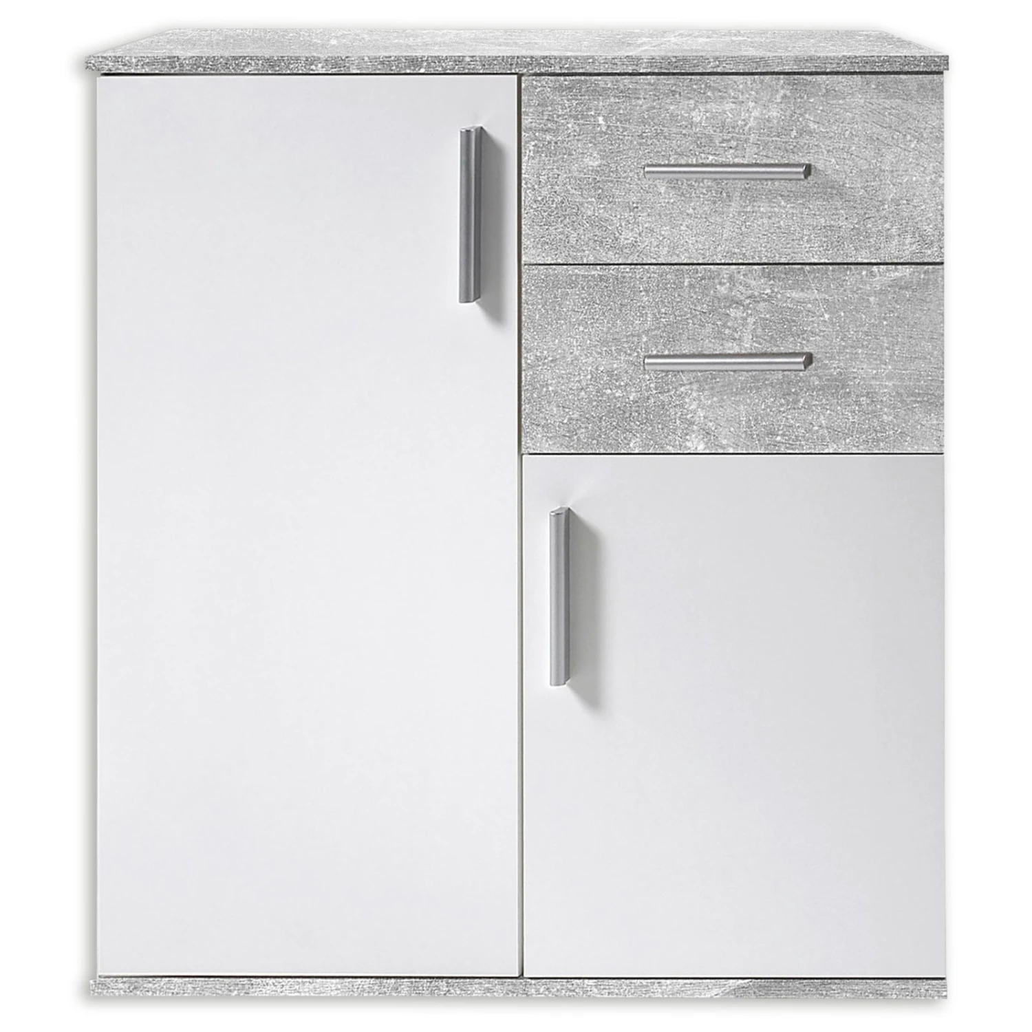 Kommode - weiß-Beton-Optik - 80 cm breit 3 Kommode - weiß-Beton-Optik - 80 cm breit – Bild 3
