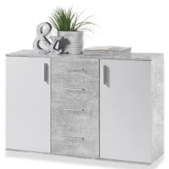 Sideboard - weiß-Beton-Optik - 120 cm breit