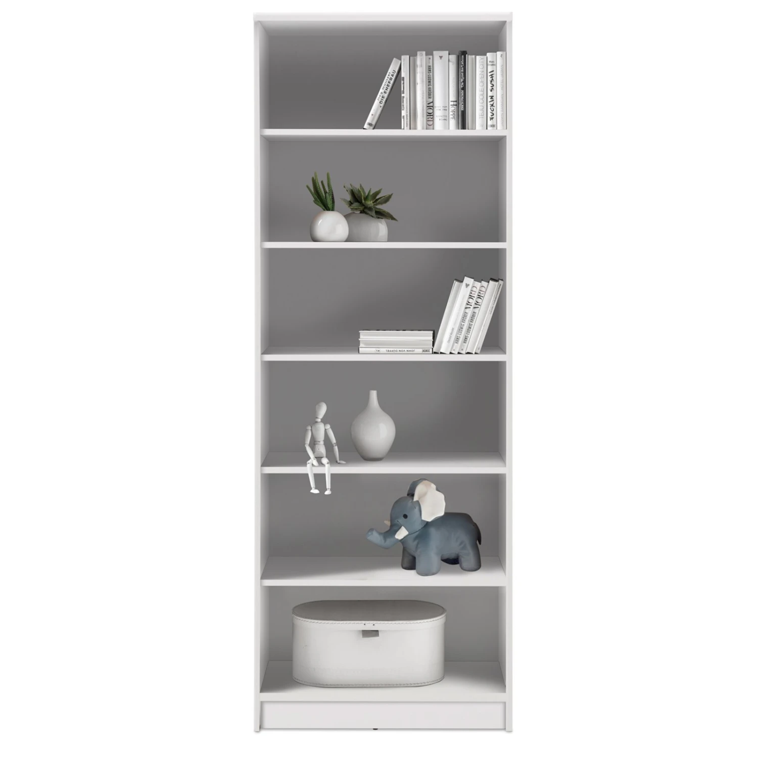 Regal - weiß - 5 Einlegeböden - 72 cm breit 1 Regal - weiß - 5 Einlegeböden - 72 cm breit