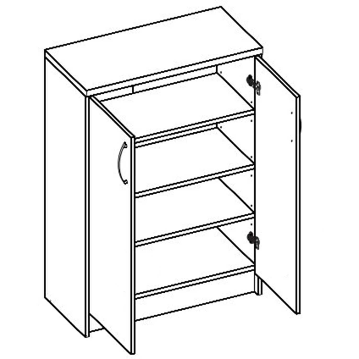 Kommode - weiß - 2 Türen - 112 cm hoch 3 Kommode - weiß - 2 Türen - 112 cm hoch – Bild 3