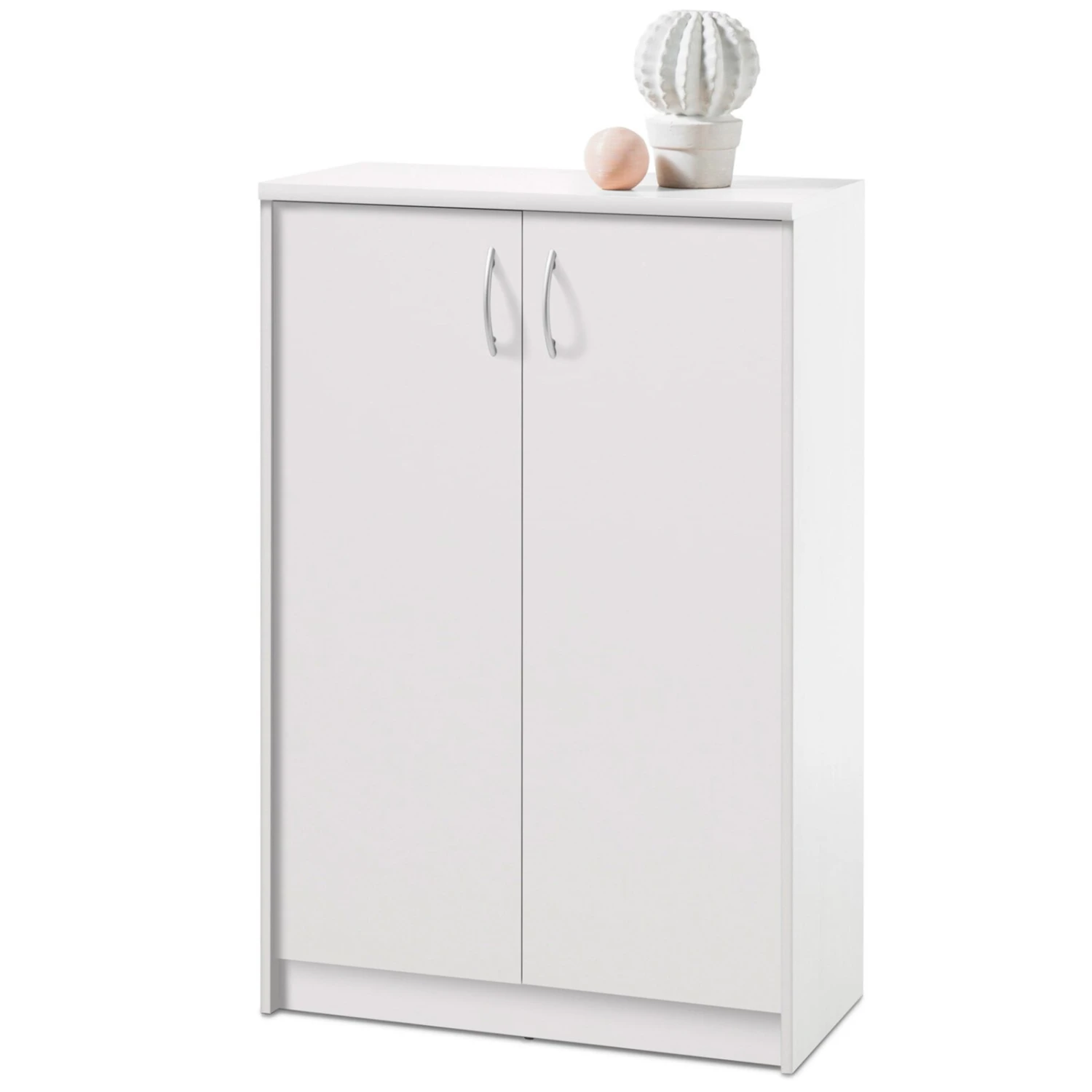 Kommode - weiß - 2 Türen - 112 cm hoch 1 Kommode - weiß - 2 Türen - 112 cm hoch