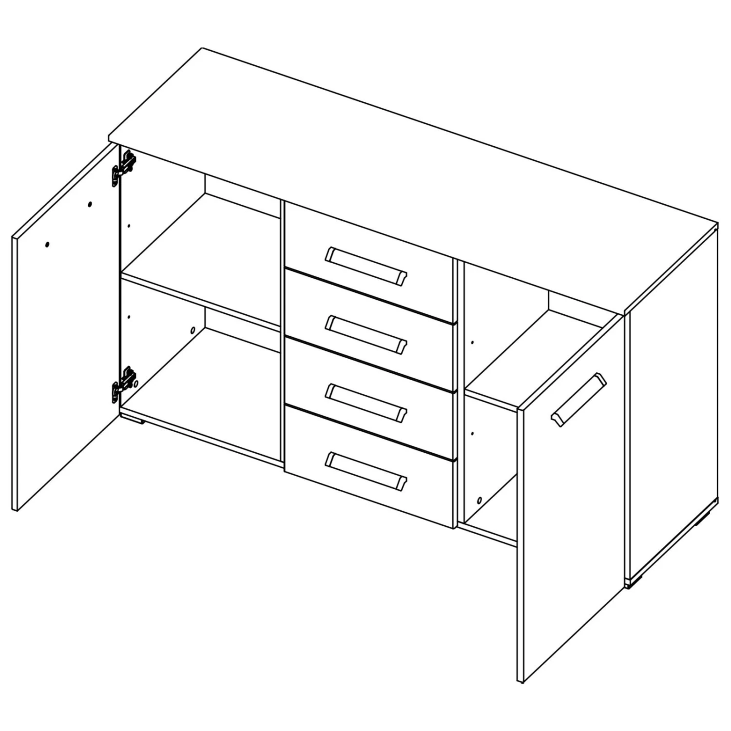Sideboard - grau metallic - 140 cm 2 Sideboard - grau metallic - 140 cm – Bild 2