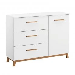 Kommode - alpinweiß - 3 Schubkästen - 116 cm