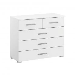 Kommode - alpinweiß - 5 Schubkästen - 80 cm