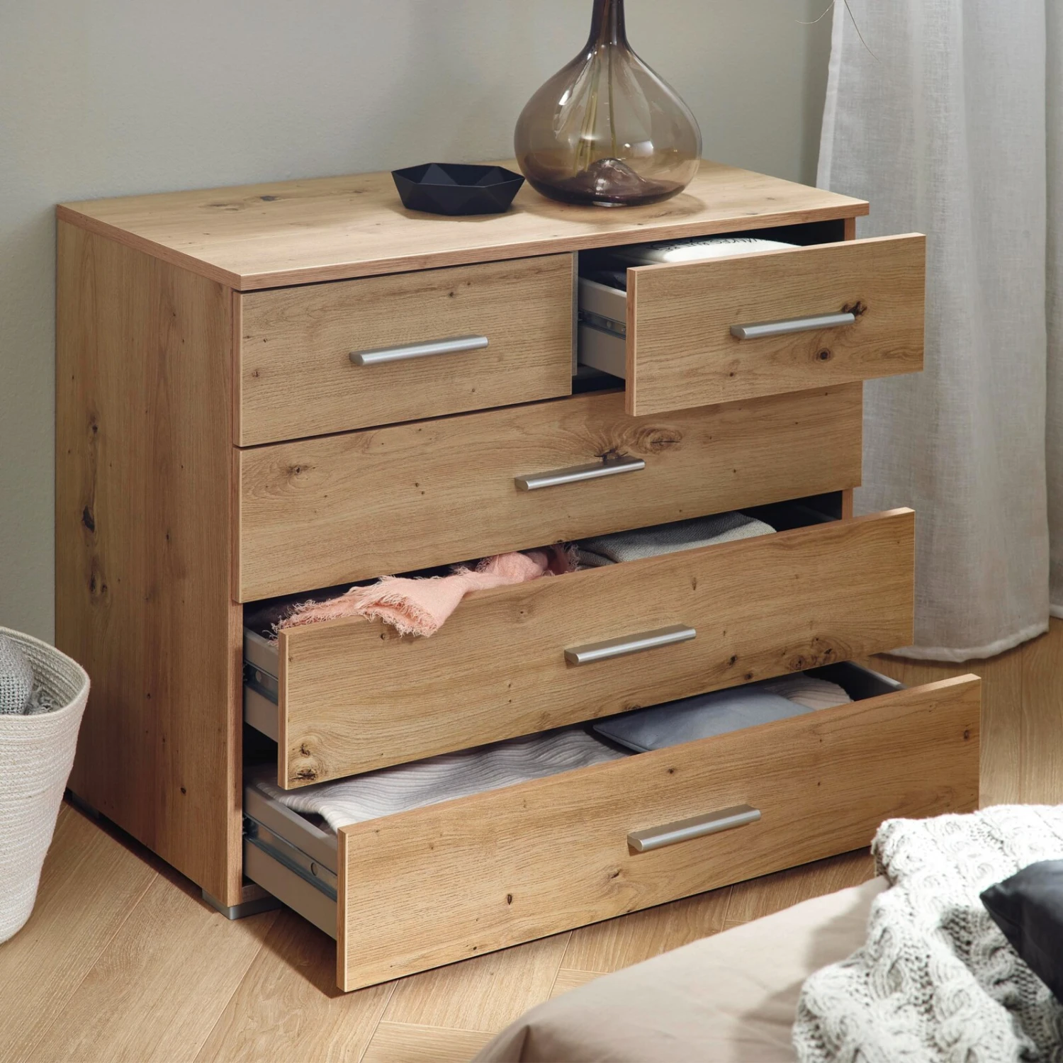 Kommode - Artisan Eiche - 5 Schubkästen - 80 cm 2 Kommode - Artisan Eiche - 5 Schubkästen - 80 cm – Bild 2