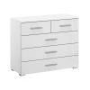 Kommode - weiß Hochglanz-alpinweiß - 5 Schubkästen - 80 cm