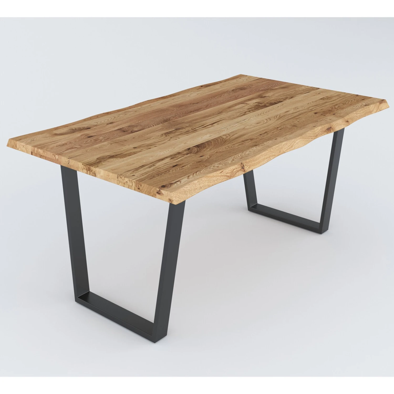 Esstisch - Eiche massiv-schwarz - mit Baumkante - 160x100 cm 2 Esstisch - Eiche massiv-schwarz - mit Baumkante - 160x100 cm – Bild 2