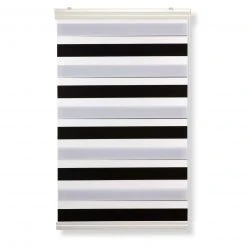 Doppelrollo - schwarz-weiß - 80x180 cm