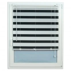 PVC-Jalousien - schwarz-weiß - 80x160 cm