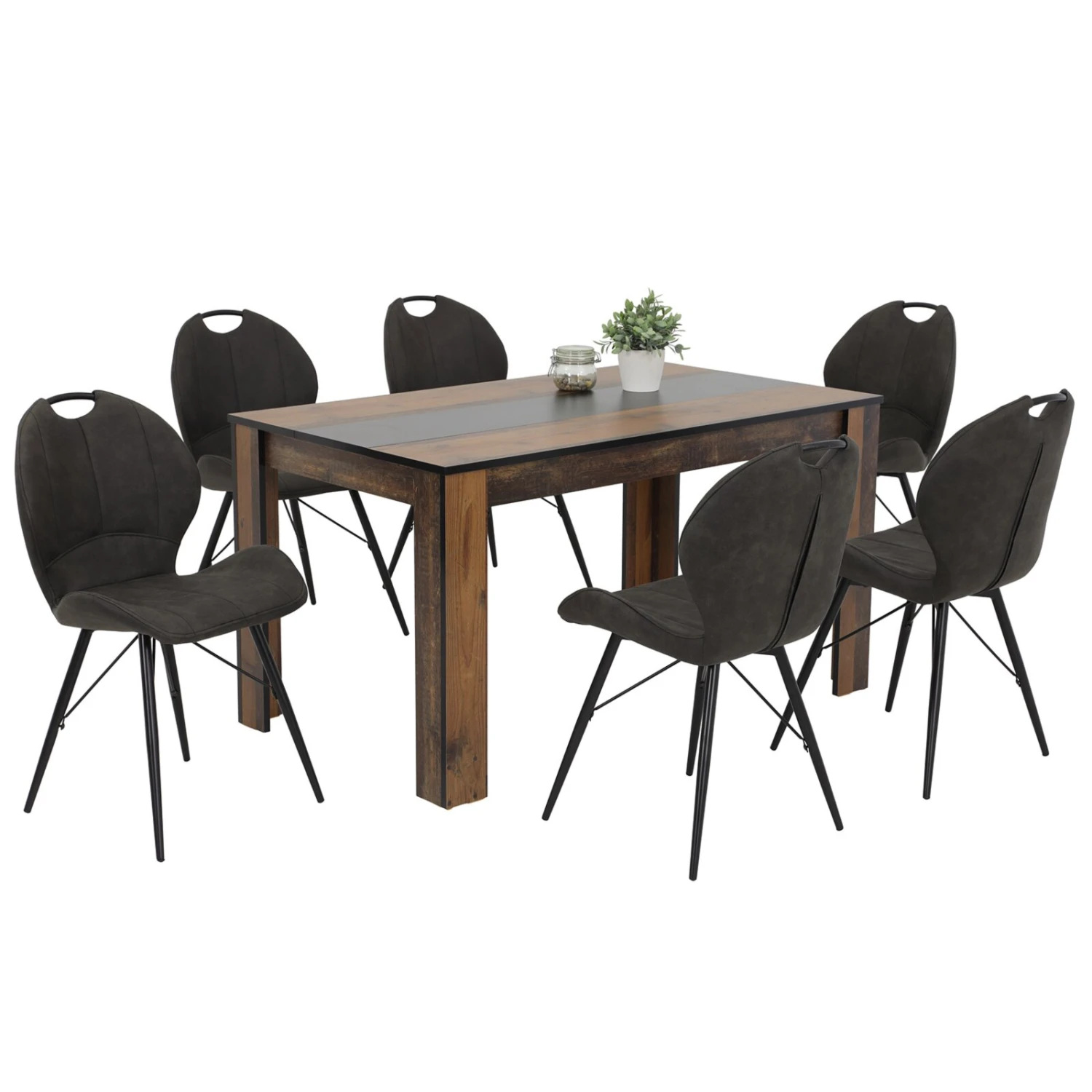 Esstisch - Oldwood - schwarz - 140x80 cm 2 Esstisch - Oldwood - schwarz - 140x80 cm – Bild 2