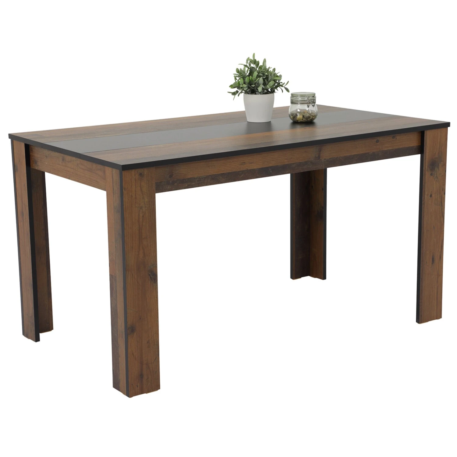 Esstisch - Oldwood - schwarz - 140x80 cm 1 Esstisch - Oldwood - schwarz - 140x80 cm