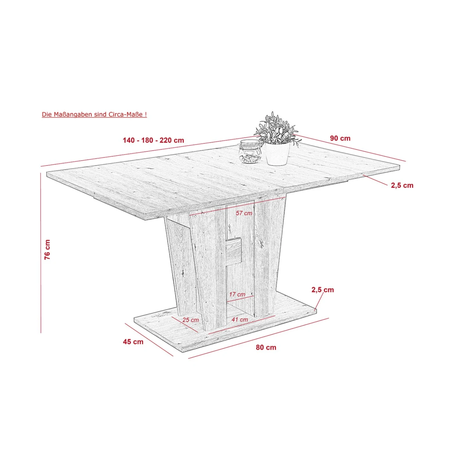 Säulentisch MALIA T - Artisan Eiche - ausziehbar 4 Säulentisch MALIA T - Artisan Eiche - ausziehbar – Bild 4