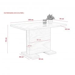 Esstisch - weiß Hochglanz - 120 cm 6 Esstisch - weiß Hochglanz - 120 cm -Esszimmer Verkaufsgeschäft 0405006700 03 1600Wx1600H