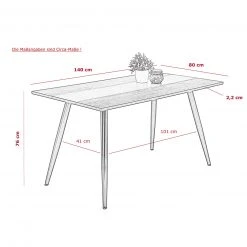 Esstisch - Betonoptik - schwarz - 140x80 cm -Esszimmer Verkaufsgeschäft 0405007000 04 1600Wx1600H