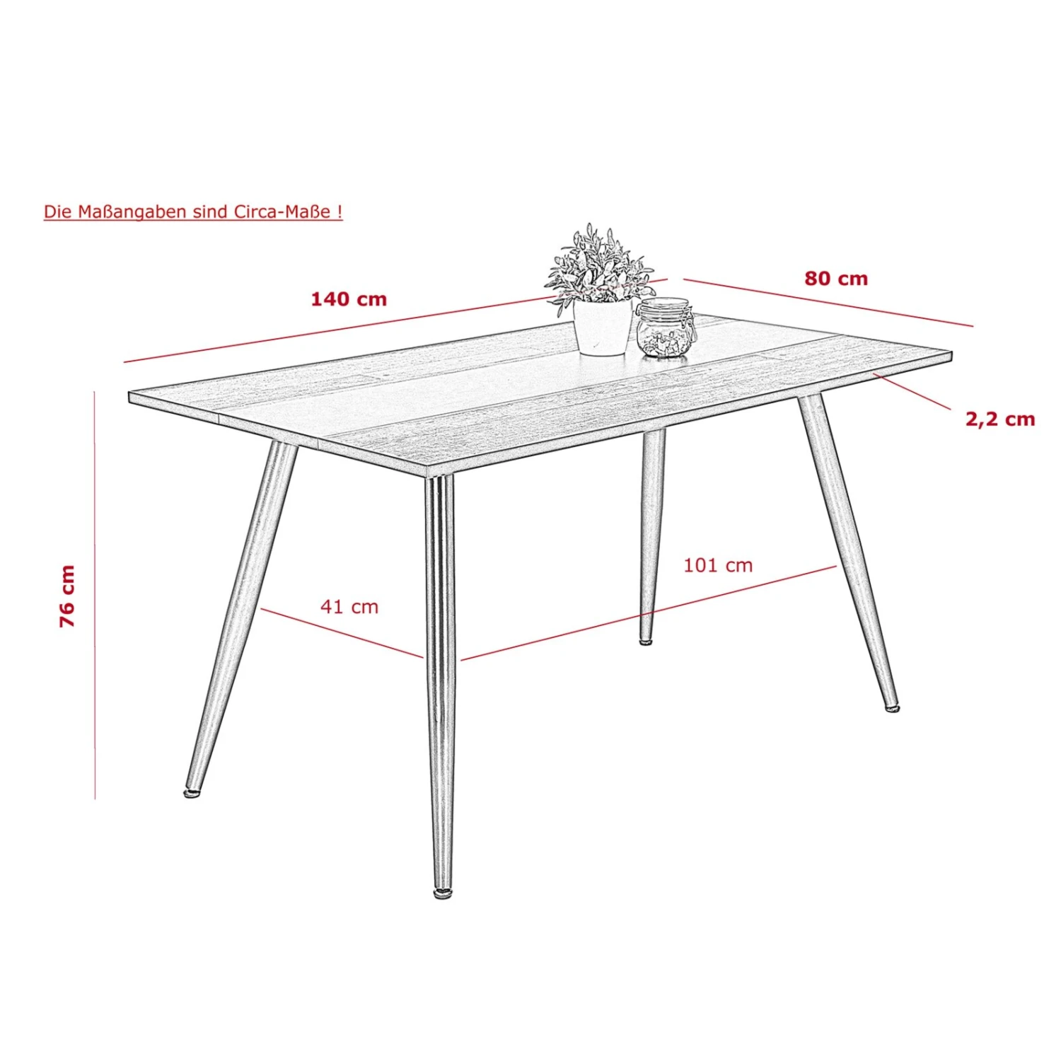 Esstisch - Oldwood - schwarz - 140x80 cm 4 Esstisch - Oldwood - schwarz - 140x80 cm – Bild 4