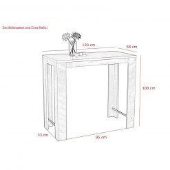 Bartisch - Sonoma Eiche - 120x58 cm -Esszimmer Verkaufsgeschäft 0405007201 03 1600Wx1600H