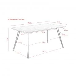 Esstisch - Beton-Optik-schwarz - 160 cm -Esszimmer Verkaufsgeschäft 0405008600 03 1600Wx1600H