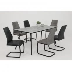 Esstisch - Beton-Optik-schwarz - 160 cm -Esszimmer Verkaufsgeschäft 0405008600 04 1600Wx1600H