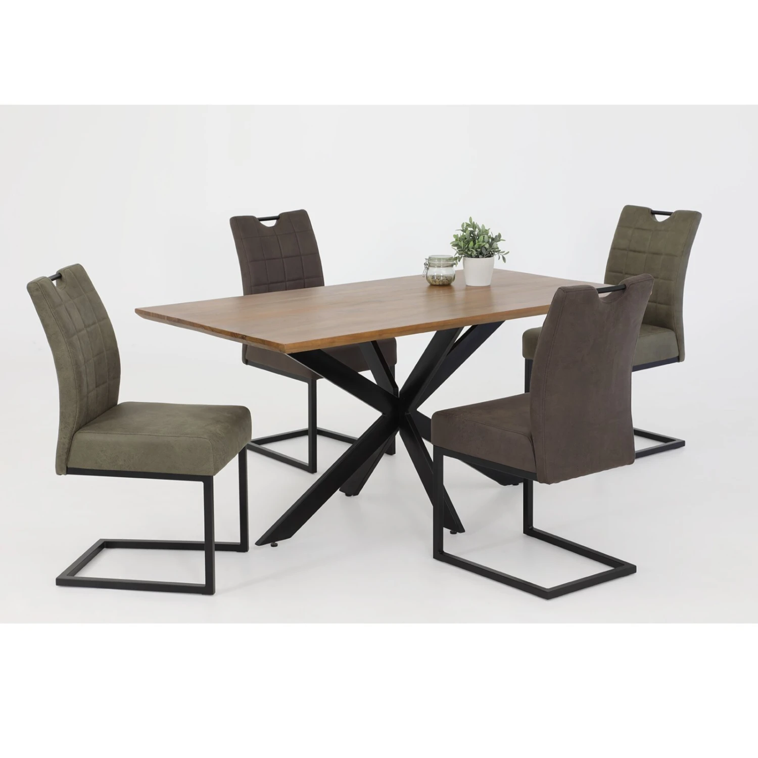 Esstisch - Akazie-schwarz - massiv - 160 cm 4 Esstisch - Akazie-schwarz - massiv - 160 cm – Bild 4