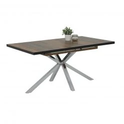 Esstisch - Oldwood-Chrom - ausziehbar