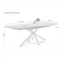 Esstisch - weiß-Chrom - ausziehbar -Esszimmer Verkaufsgeschäft 0405009002 03 1600Wx1600H