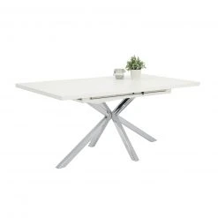 Esstisch - weiß-Chrom - ausziehbar