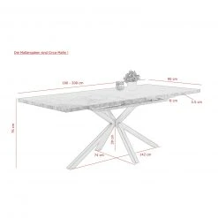 Esstisch - Betonoptik-schwarz - ausziehbar -Esszimmer Verkaufsgeschäft 0405009100 04 1600Wx1600H