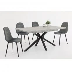 Esstisch - Betonoptik-schwarz - ausziehbar -Esszimmer Verkaufsgeschäft 0405009100 05 1600Wx1600H