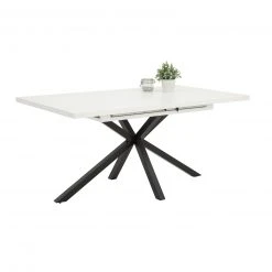 Esstisch - weiß-schwarz - ausziehbar