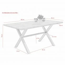Esstisch - Betonoptik - 160x90 cm -Esszimmer Verkaufsgeschäft 0405009500 04 1600Wx1600H