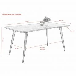 Esstisch - Akazie massiv - Baumkante - 160x90 cm -Esszimmer Verkaufsgeschäft 0405009600 05 1600Wx1600H