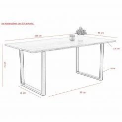 Esstisch - Akazie massiv - Baumkante - 160x90 cm 9 Esstisch - Akazie massiv - Baumkante - 160x90 cm -Esszimmer Verkaufsgeschäft 0405009900 04 1600Wx1600H