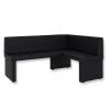 Eckbank - schwarz - links - 168x128 cm