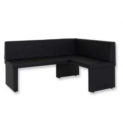 Eckbank - schwarz - links - 168x128 cm