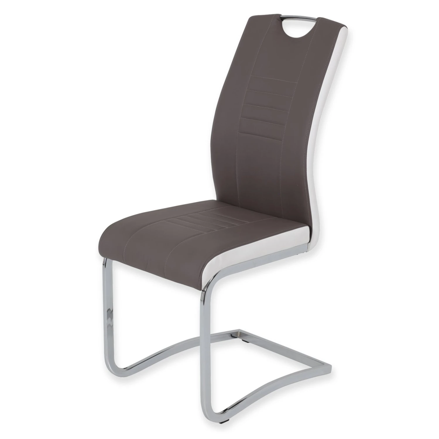 Schwingstuhl - schlamm-weiß - Lederoptik 1 Schwingstuhl - schlamm-weiß - Lederoptik