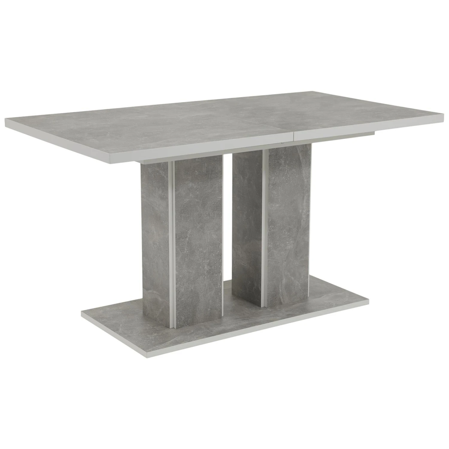 Esstisch - Betonoptik-weiß - ausziehbar 1 Esstisch - Betonoptik-weiß - ausziehbar