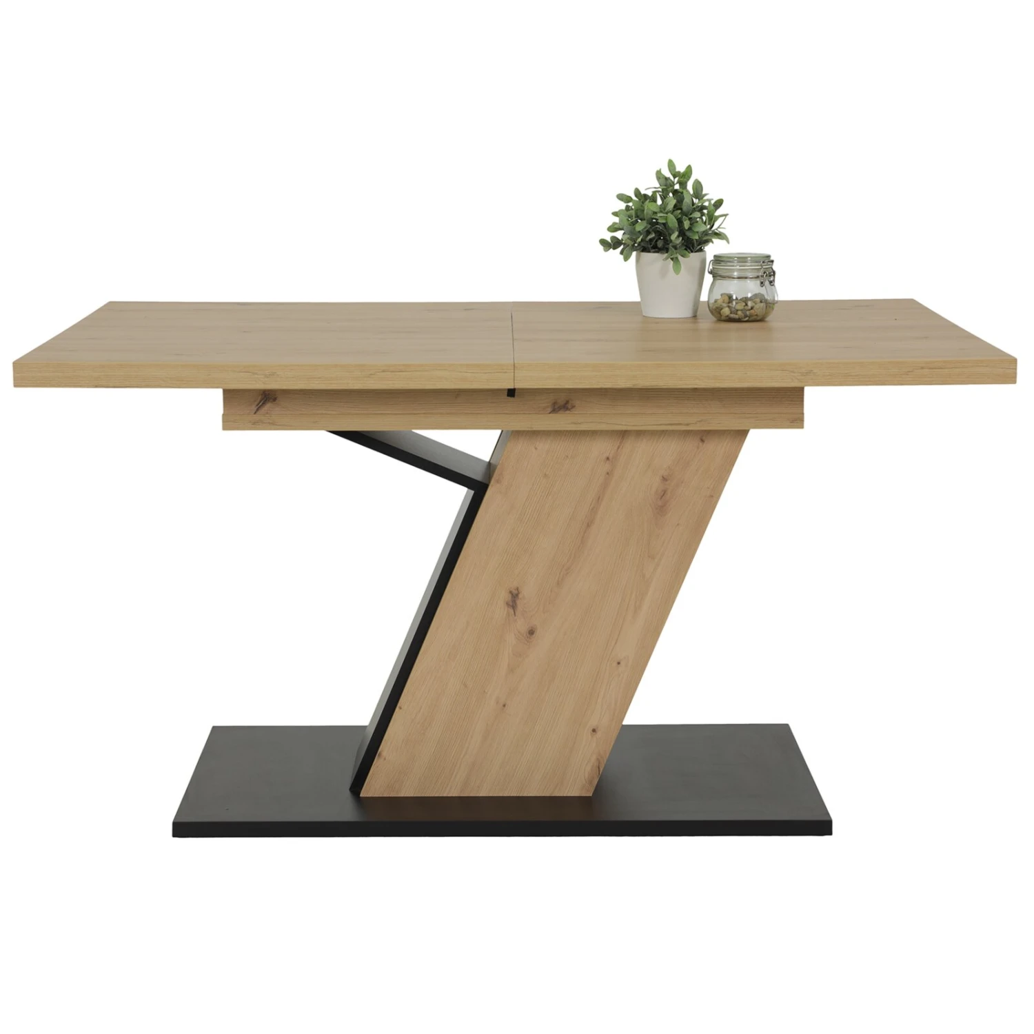 Säulentisch - Artisan Eiche - schwarz - ausziehbar 4 Säulentisch - Artisan Eiche - schwarz - ausziehbar – Bild 4