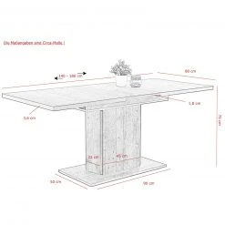 Esstisch - Old Wood Vintage-schwarz - ausziehbar bis 180 cm 8 Esstisch - Old Wood Vintage-schwarz - ausziehbar bis 180 cm -Esszimmer Verkaufsgeschäft 0405036000 04 1600Wx1600H