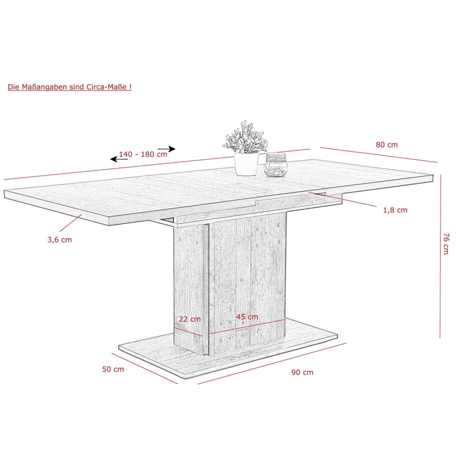 Esstisch - Old Wood Vintage-schwarz - ausziehbar bis 180 cm 4 Esstisch - Old Wood Vintage-schwarz - ausziehbar bis 180 cm – Bild 4