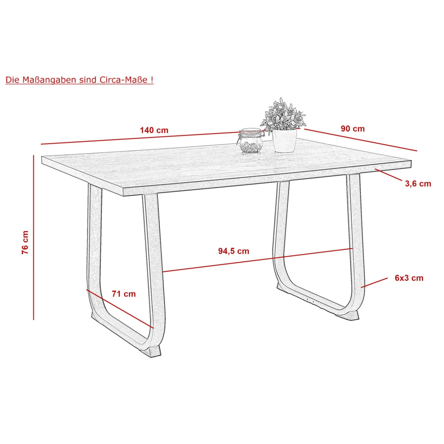 Esstisch - Old Wood Vintage-schwarz - 140x90 cm 4 Esstisch - Old Wood Vintage-schwarz - 140x90 cm – Bild 4