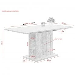 Esstisch - Sanremo Eiche hell - ausziehbar bis 160 cm -Esszimmer Verkaufsgeschäft 0405036600 03 1600Wx1600H