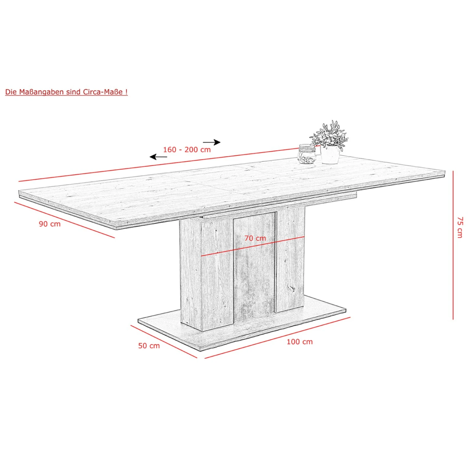 Esstisch - Oldwood-Burned Wood - ausziehbar bis 210 cm 5 Esstisch - Oldwood-Burned Wood - ausziehbar bis 210 cm – Bild 5