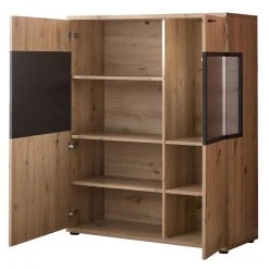 Highboard - Artisan Eiche-Burned Wood - Glas rechts - 100 cm breit -Esszimmer Verkaufsgeschäft 0405037400 03 1600Wx1600H