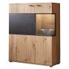 Highboard - Artisan Eiche-Burned Wood - Glas rechts - 100 cm breit